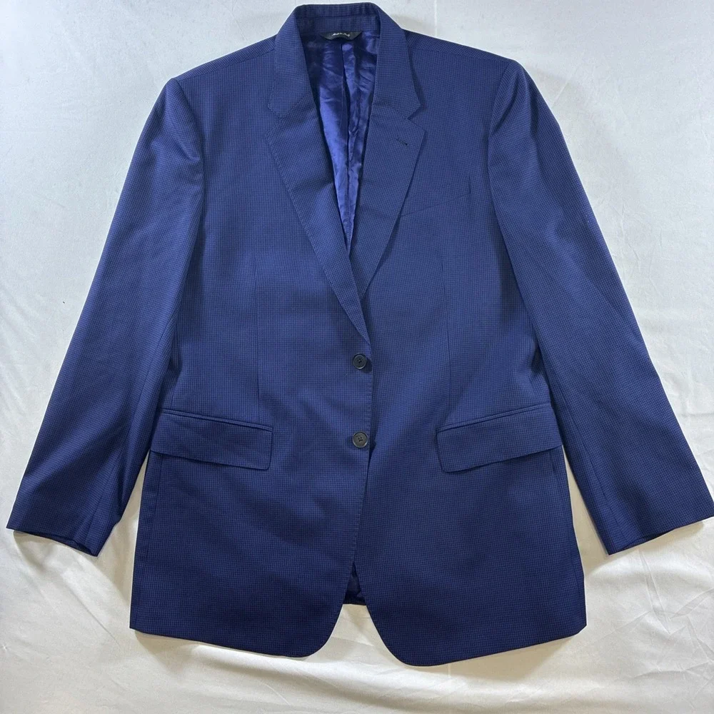 Paul Smith London The Byard Checkered Wool Blazer Men's 42R Blue Made In Italy